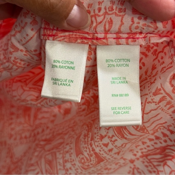 Lilly Pulitzer NWT Medium Mizner Red Seaside Harbour Jae Tunic Blouse Preppy - Picture 4 of 6